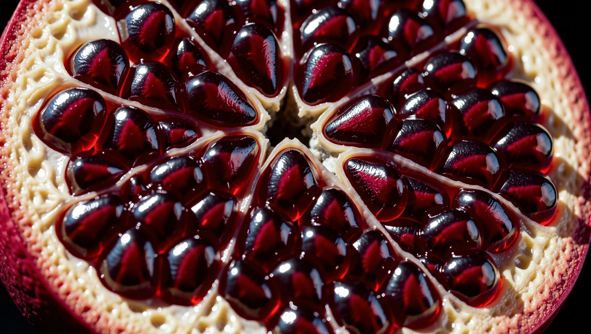 Nutritional density represented by pomegranate textures